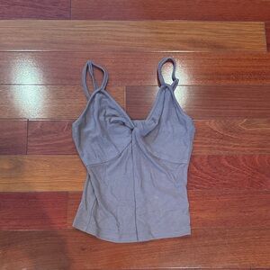 Brown Ribbed Women's Top